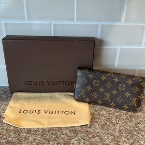 Authentic LV Monogram brown/fuchsia wallet/clutch